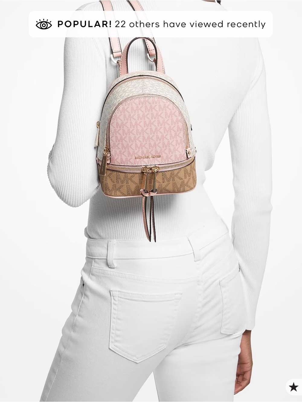 Michael Kors Mini Brown Logo Crossbody Backpack